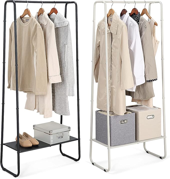 SunnyPoint Freestanding Clothes Garment Rack, Organizer Closet (BLACK)
