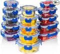 Razab 30 PC Glass Food Storage Containers with Lids - Reusable Glass Meal Prep Containers for Lunch and Leftovers - Airtight & Leakproof Snap Locking Lids - Oven, Freezer, Microwave, Dishwasher Safe