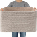 JMvicyroam Woven Blanket Basket,65L Large Storage Bin for Blankets Toys Clothes,Decorative Rope Basket for Living Room Bedroom with Handles, Oatmeal