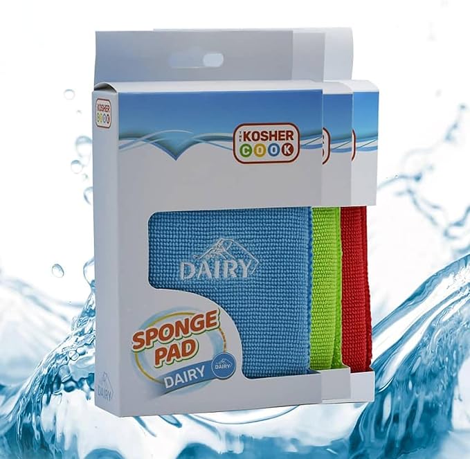 Dairy Blue Dishwashing Sponges - Heavy Duty Scouring Pad, Non Scratch Scrubber - Durable and Soft - Color Coded Home and Kitchen Accessories by The Kosher Cook