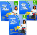 (3) Heavy Duty Storage Bags XXL Moving Traveling Clothing Bedding 2 FT x 20 IN Handles Zip Seal Organization Reusable