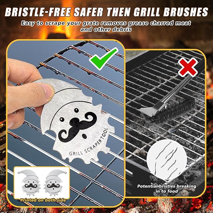 Christmas Stocking Stuffers for Husband Men Grill Brush and Scraper Bristle Free,BBQ Accessories Grill Brush for Outdoor Grill,Kitchen Gadgets Cleaner Small Gift Ideas