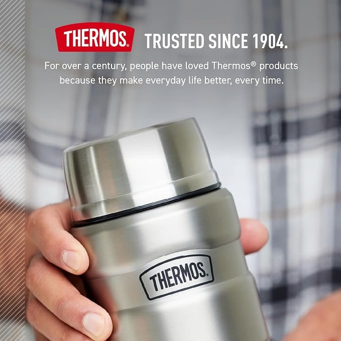 THERMOS Stainless King Vacuum-Insulated Food Jar, 24 Ounce, Matte Green