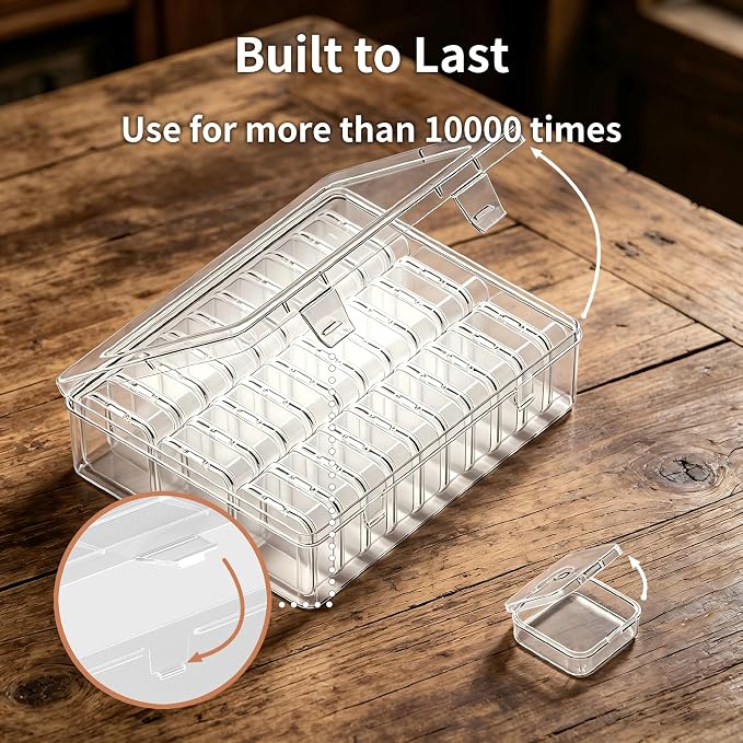 Bead Organizer Box, 31 Pcs Clear Plastic Storage Containers with Hinged Lids Mini Boxes for Jewelry Making, Crafts, DIY, Seed, Small Parts