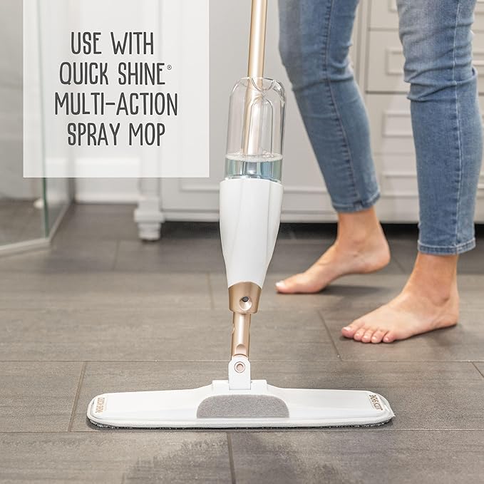 Quick Shine Multi Surface Floor Cleaner 64oz, 4Pk | Ready to Use-Streak Free- No Rinse | Use on Hardwood, Laminate, Luxury Vinyl Plank & Stone | Use in Spray Mops & Vac Mops | Safer Choice Cleaner
