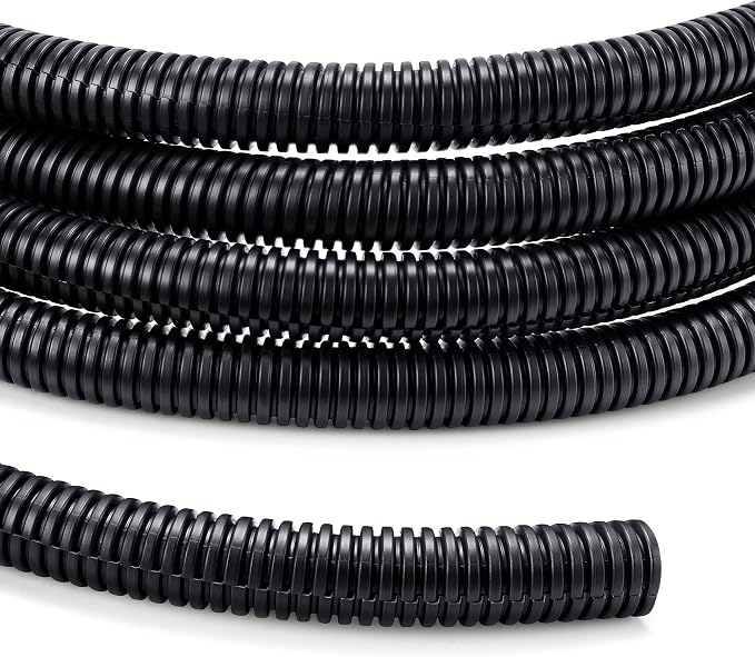 Wire Loom Tubing 1/4"-10ft 3/8”-10ft 1/2”-10ft, Black | Split Loom Cord Protectors, Flexible Wire Conduit Automotive