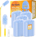 60 PCS Duster Refills for Swiffer Duster, 360 Heavy Duty Duster Refills with 3 FT Extended Handle and Short Handle, Disposable Dusters for Cleaning Ceiling Fan, Blinds, Vent, Furniture