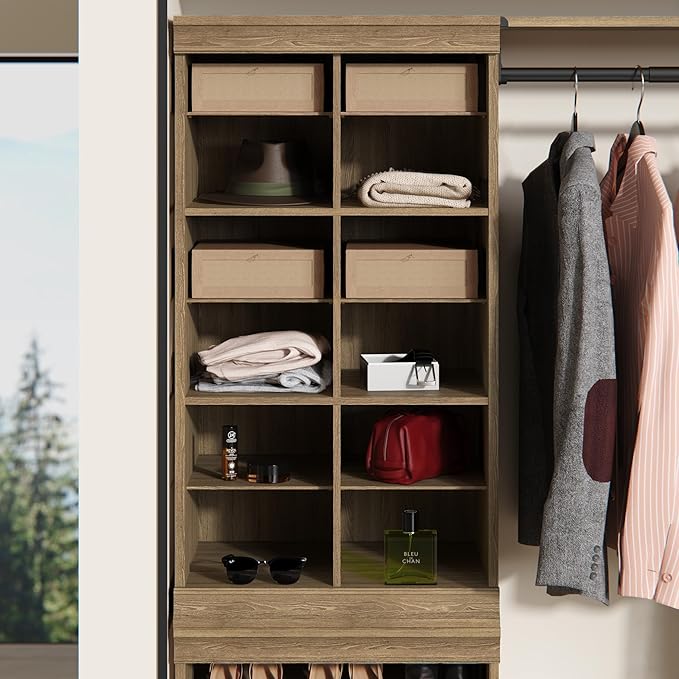 ClosetMaid Modular Storage Stackable 12-Shelf Unit with Dividers, Sand