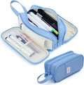 Pencil Case Pouch, Large Capacity Pencil Box Bag, Aesthetic Pen Organizer for School Supplies, Cute Preppy Stuff for Girls Boys Kids, Back to College Stationery, Dusty Blue