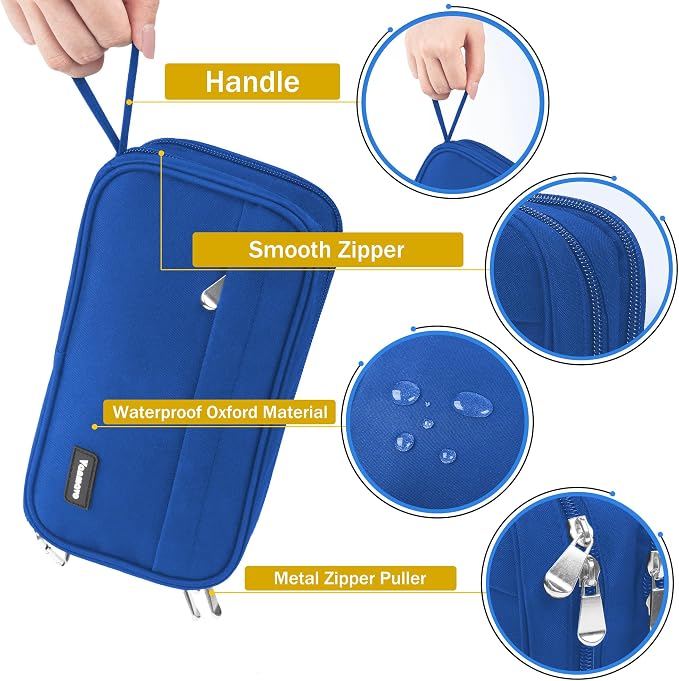 Pencil Case Big Capacity Pen Pouch Large Storage Holder Marker Pen Bag Durable 3 Compartment School Office Desk Organizer Portable Cute Zipper Stationery for Kids Teen Student Boys Girls Adults
