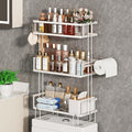 Godboat 3-Tier Over Toilet Storage Shelf, Wall-Mount with 2 Hook/Paper Rack | Bathroom Organizers and Storage Cabinet, Behind/Above/On/Top/Back Tank Shelves, Decor for Bathroom/Restroom/Kitchen/Bedroom