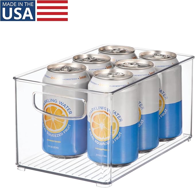 iDesign Stackable Clear Plastic Bin | Kitchen Organizers and Storage, For Fridge and Pantry
