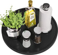 Lazy Susan Organizer, 13.2 Inch Non-Skid Bamboo Turntable | Kitchen Table Cabinets Closets and Kitchen Islands, Wood Turntable for Kitchen Countertop Organizer, Black
