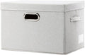 PRANDOM Collapsible Storage Bin with Lid [1-Pack] Fabric Foldable Storage Box Organizer Container Basket Cube with Cover for Home Bedroom Closet Office Nursery Beige(15.3x10x9.7)