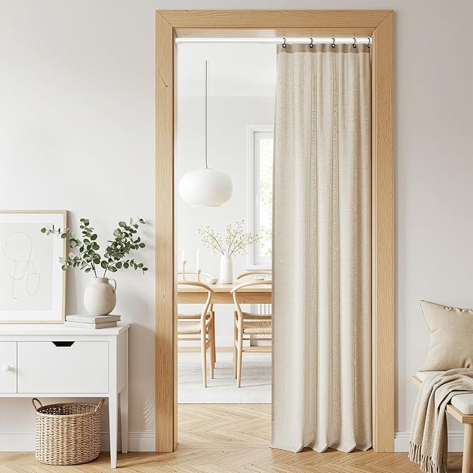 Tension Curtain Rod for Window 26 to 46 Inch Adjustable Spring Loaded Curtain Rods No Drilling Spring Tension Rods for Curtain Door Doorway Closet Kitchen Bathroom, White