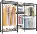 VIPEK Classic V6 Heavy Duty Clothes Rack, 7-Tier Garment Rack with Adjustable Shelves, Portable Closet Organizer with 4 Hanging Rods, Space-Saving, 850lbs Capacity, 68.9" L x 15.7" W x 76.4" H, Black