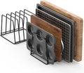 Cutting Board Organizer Kitchen Organizer Rack for Cutting Board, Bakeware, and Cookie Sheet, 5-Slot Heavy-Duty Steel Cookware Holder,Rust-Resistant with Anti-Slip Feet (2, Large)