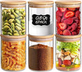 ComSaf Glass Storage Containers With Lids 0.8 Qt, 6 Pack Small Glass Jars | Small Glass Canisters, Spice Jar 25oz, Snack Station Organization, Coffee Bar Organization, Size For Subpackage, BPA Free