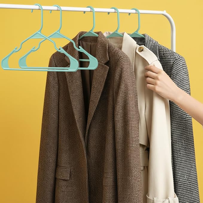 Utopia Home Plastic Hangers 30 Pack – Space Saving Clothes Hanger Aqua | Durable & strong | Closet organizer & storage | Ideal for apartments, dorms & stocking stuffers