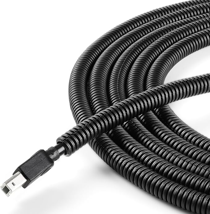 Split Wire Loom 1/4 Inch, 13FT Wire Protector Tubing for Cords | Black Flexible Wire Conduit Cover, Cord Protectors from Pets No Chew Electric Wire Cover