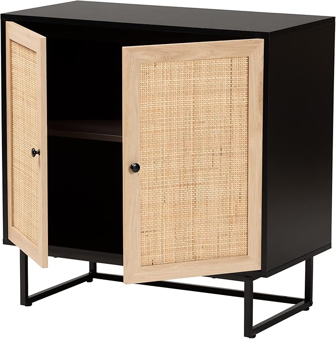 Baxton Studio Declan Storage & Organization, 2-Shelf, Espresso Brown/Black