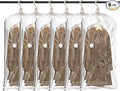 TAILI Hanging Vacuum Storage Bags, Space Saver Bags for Clothes Travel, Coats, Suits and Jackets, Clear, 6 Pack Short, 31 x 15 x 40 inches