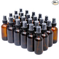 NOOEEISS Amber Glass Small Spray Bottle 2 oz 24 Packs,Fine Mist Sprayer Small Clear Bottles,Refillable Containers mini spray bottles for Cleaning Solutions and Skin Care (Amber 24pcs)