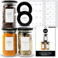 Indian Spice Labels Stickers for Jars and Lids - 96 South Asian Spice Jar Labels Waterproof Preprinted, Seasoning Herb Stickers for Containers Kitchen Pantry Organization