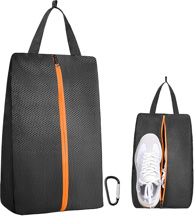 TOBWOLF Golf Shoes Bag, Smell-Proof & Waterproof Cleat Bag for Travel | Keeps Dirty Shoes Off Clean Gear, With Smooth Zipper & Carry Handle, Fits Shoes Up to Size 14, Ideal for Golf, Soccer & Gym