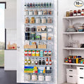 ElegantArray 10-Tier Pantry Door Organizer, White | Over The Door Pantry Organizer Rack and Storage, Hanging Spice Rack Shelves Door, Home Office Laundry Room Bathroom & Kitchen