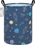 FANKANG Storage Basket, Nursery Hamper Canvas Laundry Basket Foldable with Waterproof PE Coating Large Storage Baskets for Kids Boys and Girls, Office, Bedroom, Clothes,Toys（Colorful Space ）