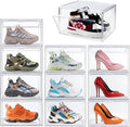 Clear Acrylic Shoe Boxes Stackable, Magnetic Clear Shoe Storage Boxes Fits Men’s US Size 12.5, Acrylic Sneaker Display Organizer, Drop Side Shoe Containers for Entryway & Sneaker, 1 Pack