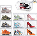 12 Pack Acrylic Shoe Boxes Clear Stackable Plastic Sneaker Display Case with Magnetic Lids, Drop Side Shoe Organizer for Entryway & Sneaker, Fits Men’s US Size 12.5