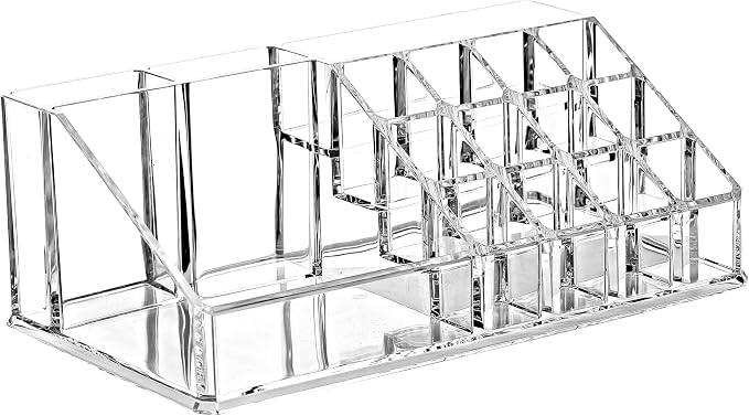 Ikee Design 5 Pcs Set Acrylic Makeup Organizer with 15 Drawers and Removable Top Lipstick Holders, Ideal for Make-up, Accessories,Enhance Your Vanity or Bathroom with Clear Design for Quick Visibility