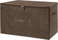 ANMINY Storage Bins with Zipper Lids 51.9 Qt Lidded Fabric Storage Boxes Baskets Cubes with Handles Collapsible Washable Cotton Linen Closet Shelf Clothes Organizer - Extra Large, Coffee