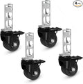 Iron Forge Tools Rolling Storage Rack Caster Wheels, Set of 4-3 Inch | Heavy Duty Locking Castors, For Garage Shelving, Pallet Shelf & Tool Shelves