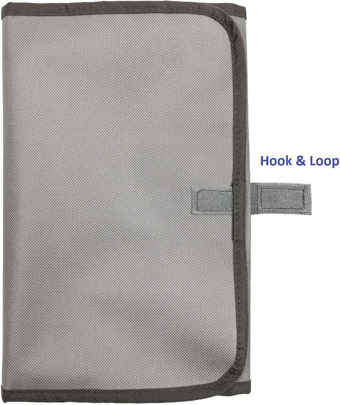 Travel Foldable Jewelry Rolls Bag Hanging Jewelry Organizer with 9 Zippered Clear Pockets Storage Pouch with Rotatable Hanger (GREY)