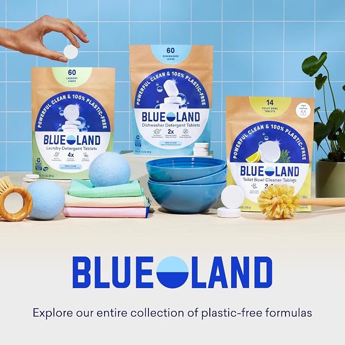 BLUELAND Multi-surface Spray Cleaner, Starter Set, Eucalyptus Mint | 100% Plastic-Free Tablet, EPA Safer Choice Certified, Free from Ammonia, PFAS & Microplastics, Safe on Glass, Stone, Wood