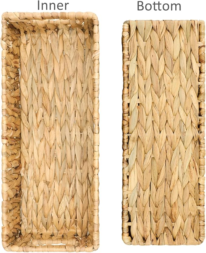 Toilet Paper Holder Bathroom Storage Wicker Basket Farmhouse Decor Small | Nesting Small Storage Basket, Bathroom Countertop Organizer, Water Hyacinth Woven, Home Decor