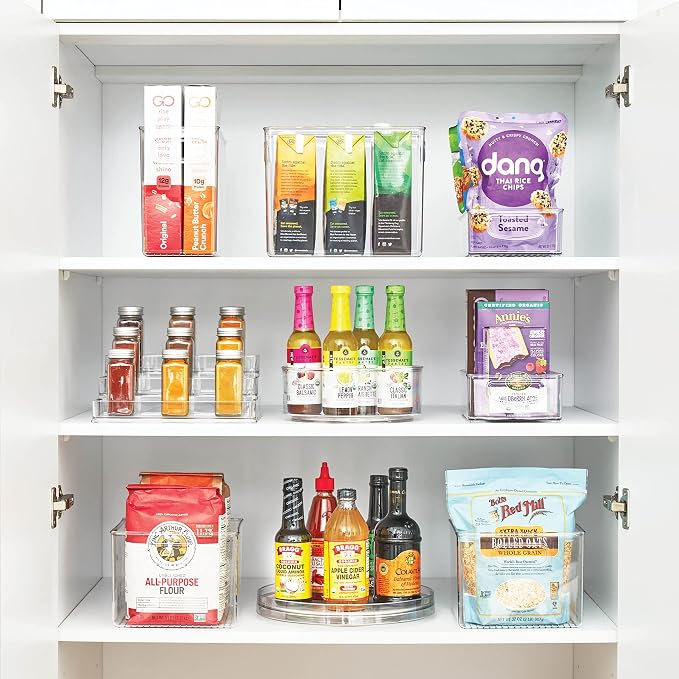 iDesign 11-Inch Round Lazy Susan Organizer for Kitchen or Pantry Storage - 2 Count - Clear (Pack of 8)