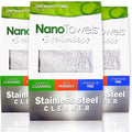 Nano Towels Stainless Steel Cleaner 3-Pack | The Amazing Chemical Free Stainless Steel Cleaning Reusable Wipe Cloth | Kid & Pet Safe | Grey 7x16 (3 Pack)