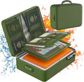 DocSafe 5200°F Fireproof Document Organizer Box with Lock, Green (Soft) | Heat Insulated 8 Layers File Protection Bag,Water-Resistant Zipper,Portable Home Office Travel Safe Storage for Files,Laptop