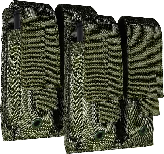 ELVO Pistol Magazine Holster, Double 9mm Mag Pouch | Open-Top Dual Magazine Holder, Tactical Belt, Molle Compatible