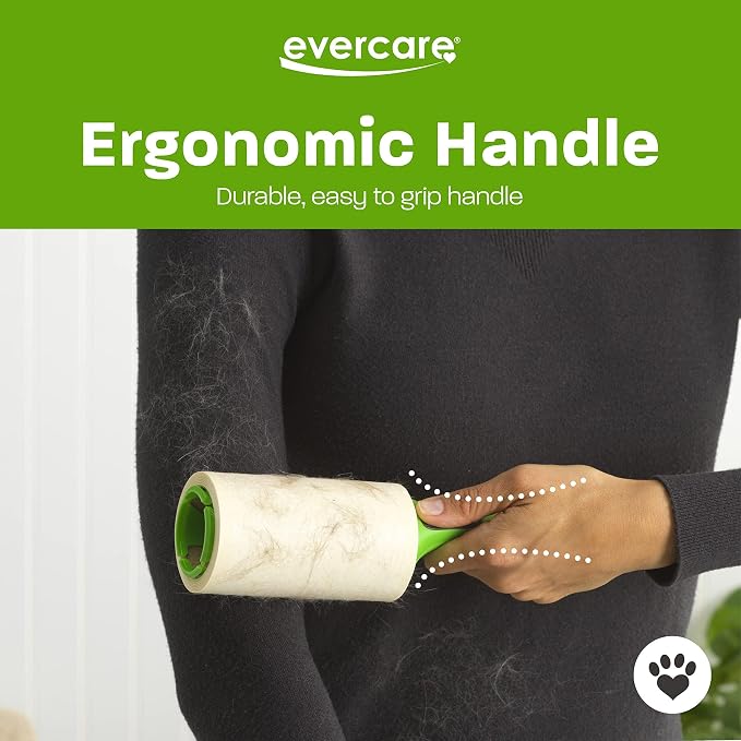 Evercare All Purpose Pet Hair Lint Roller with 2 Refills,180 Sheets –Reusable Sticky Roller for Pet Hair,Cat & Dog_Hair Remover,Lint Remover,Pet_Hair_Remover for Furniture,Clothing & Cars (Pack of 6)