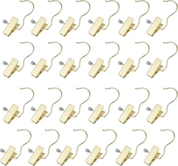 Boot Hangers 4.5" Metal Outfit Hanger Gold Hanging Clips for Gloves Shoes Laundry Hooks Hair Extension Wigs Clips Portable Home Travel Hangers for Hat, Towels, Bras, Socks 12Pack