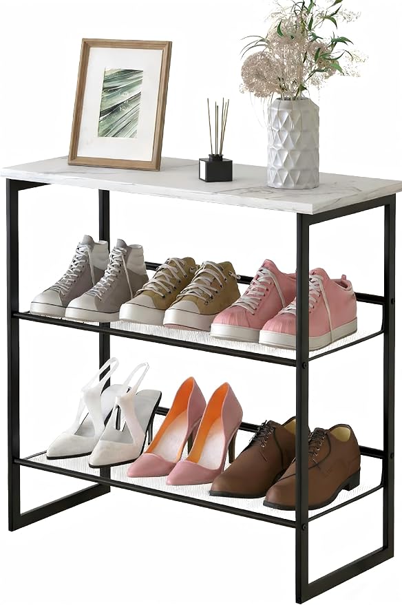 Garden 4 you Shoe Rack for Entryway Closet, Metal Mesh Shoe Organizer | Adjustable