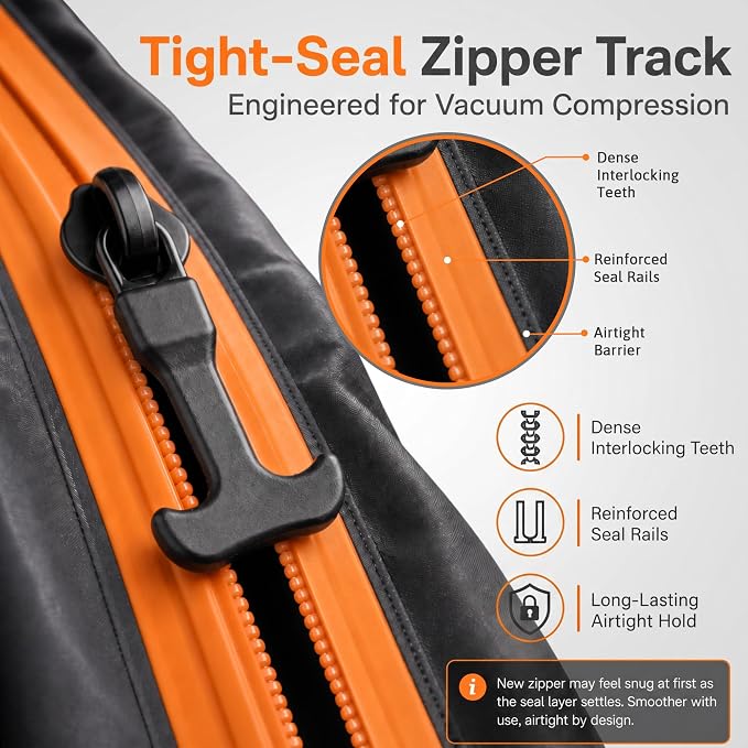 Travel Vacuum Bags With Pump, 2 Pack 40L Compression Kit for Clothes | IPX8 Waterproof; 3-5 Minute Compression; USB-C Cordless Pump; Up To 60-Minute Runtime; Saves Up To 60% Space; Airtight Seal