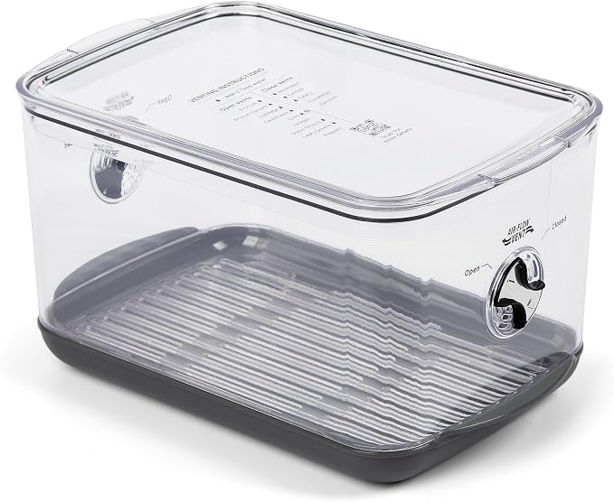 ProKeeper+ by Progressive Stackable Produce ProKeeper Storage Container with Stay-Fresh Vent System (PKS-902 (5.7 qt Large Produce))