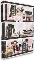 Stupell Industries Fashion Bookshelf Glam Cosmetic Accessories and Books