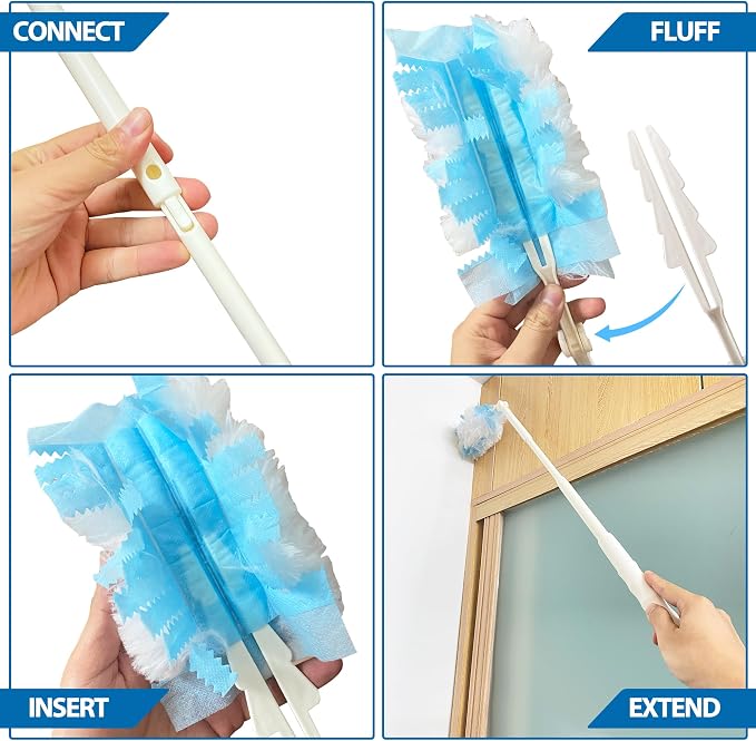Replacement Handles Compatible with Swiffer Duster | 2PCS Duster Refill, Extended Handle, Adjustable Length Handles Only